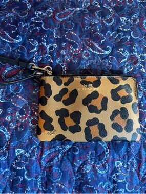 Coach Leopard Print Wristlet Pouch
